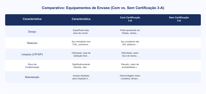 Certificação 3-A Sanitary Standards em Equipamentos de Envase: Impacto Técnico