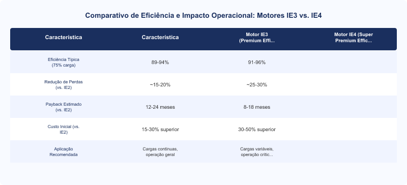 Diagrama técnico: Motores Industriais WEG: Eficiência Premium IE3/IE4 e Redução de Custos