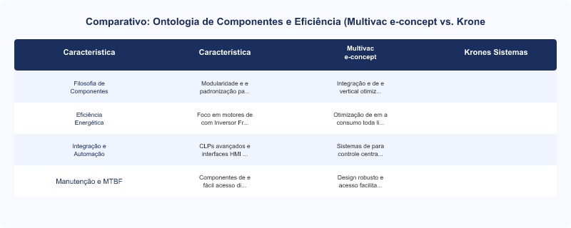Diagrama técnico: Ontologia de Componentes: Multivac e-concept vs. Krones em Eficiência