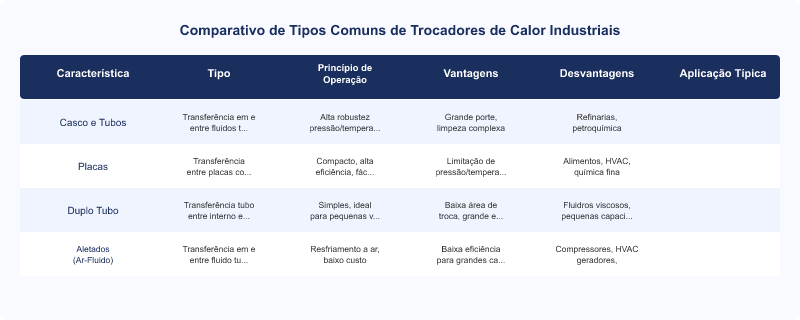 Diagrama técnico: Trocadores de Calor: Tipos, Aplicações e Eficiência Industrial