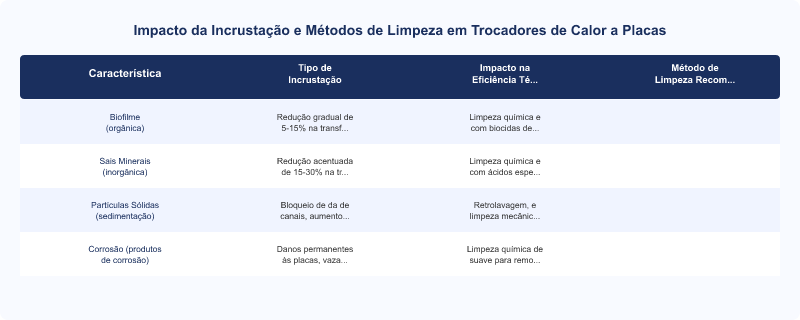 Diagrama técnico: Vida Útil de Trocadores de Calor a Placas Korper: Incrustação e Manutenção